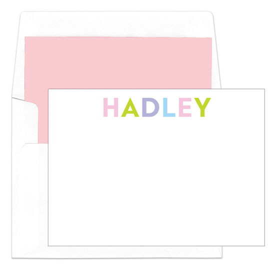 Cheerful Fun Name Flat Note Cards